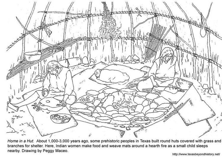 Coloring page hut