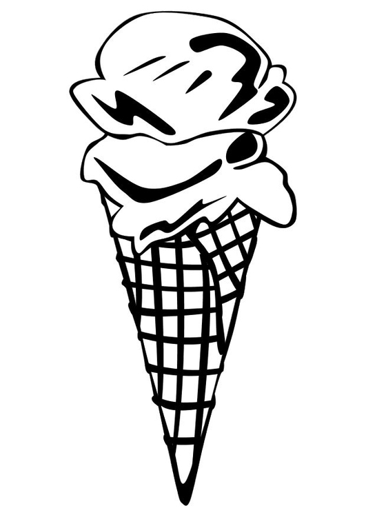 Coloring page ice cream cone