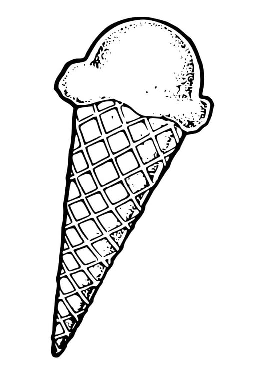 Coloring page ice cream cone
