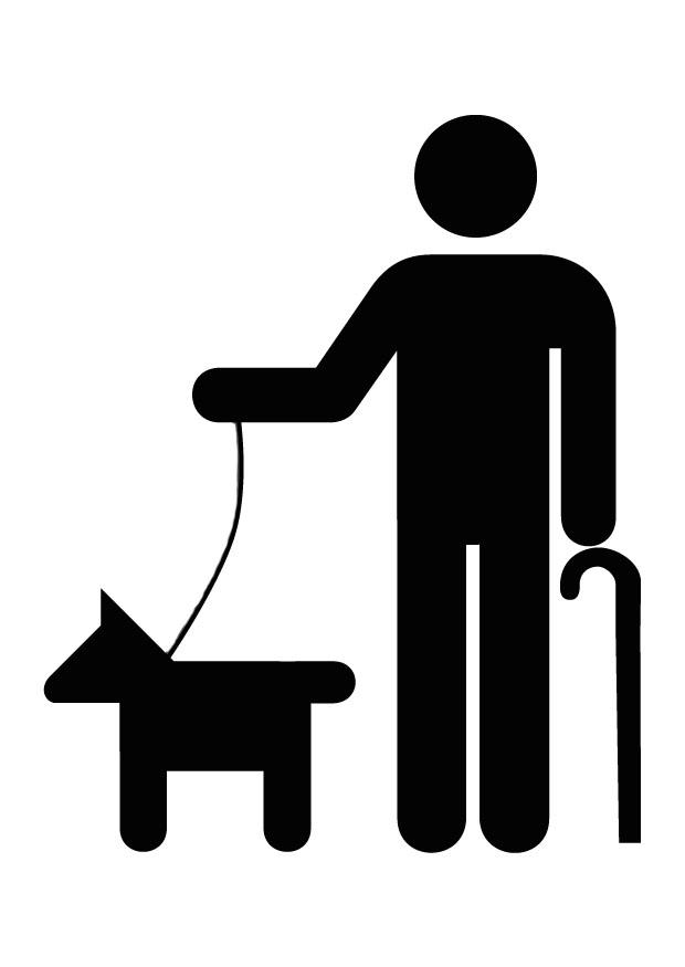 Coloring page Icon for accessibility for the blind