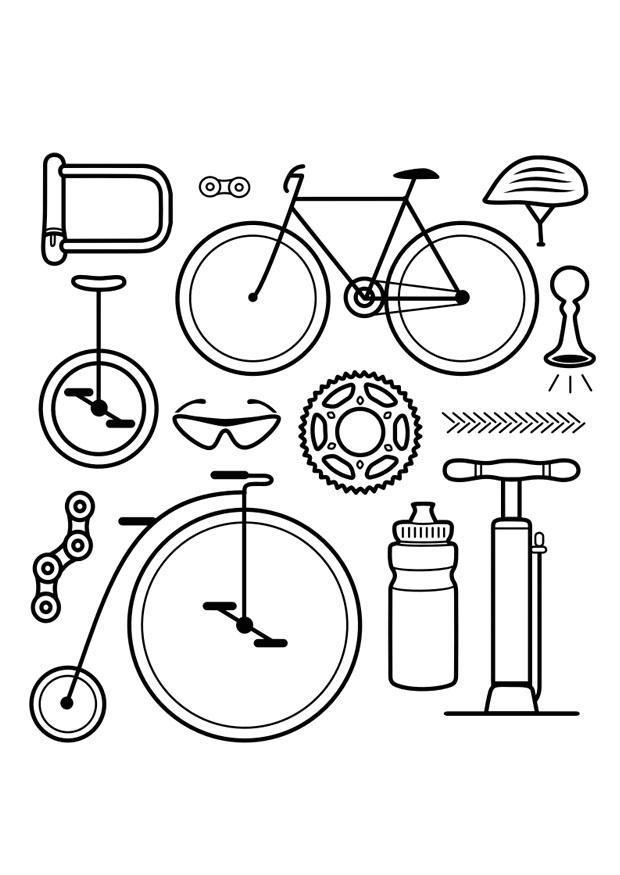 Coloring page icons - bicycle