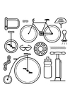 Coloring page icons - bicycle