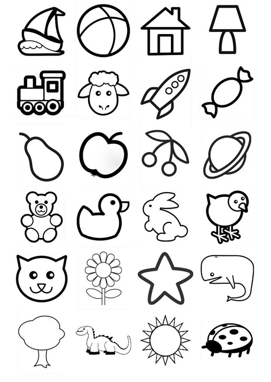 Coloring page icons for infants