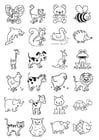 Coloring page icons for infants