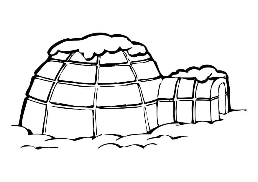 Coloring Page Igloo - free printable coloring pages - Img 17407