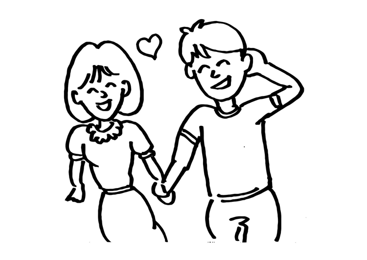 Coloring page in love