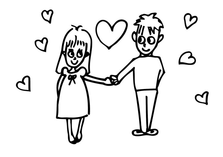 Coloring page in love