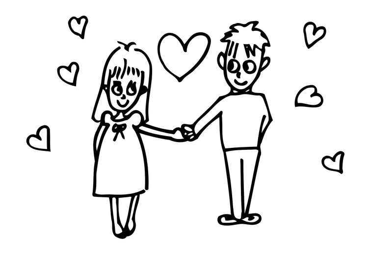 Coloring page in love