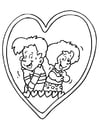 Coloring pages in love