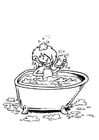 Coloring page in the bath