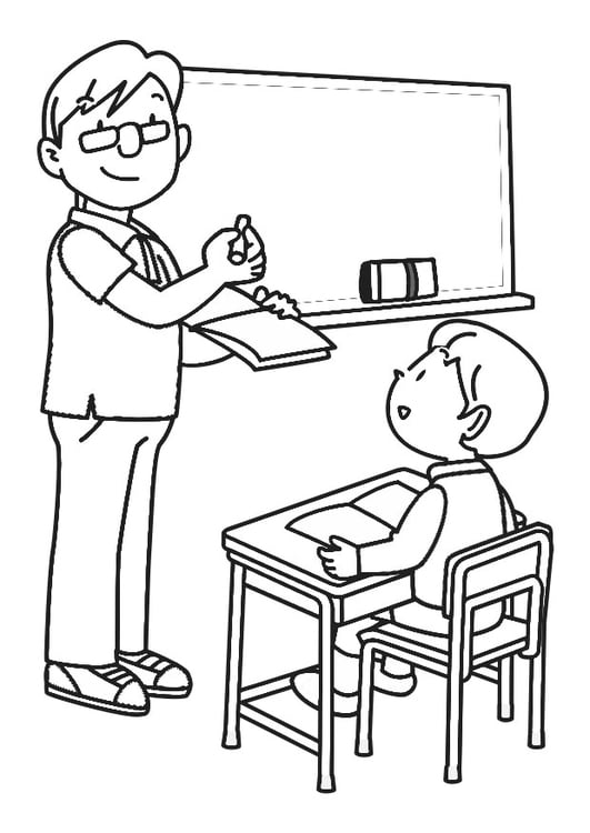 Coloring page in the classroom