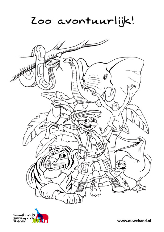 Coloring page in the zoo