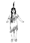 Coloring pages Indian girl