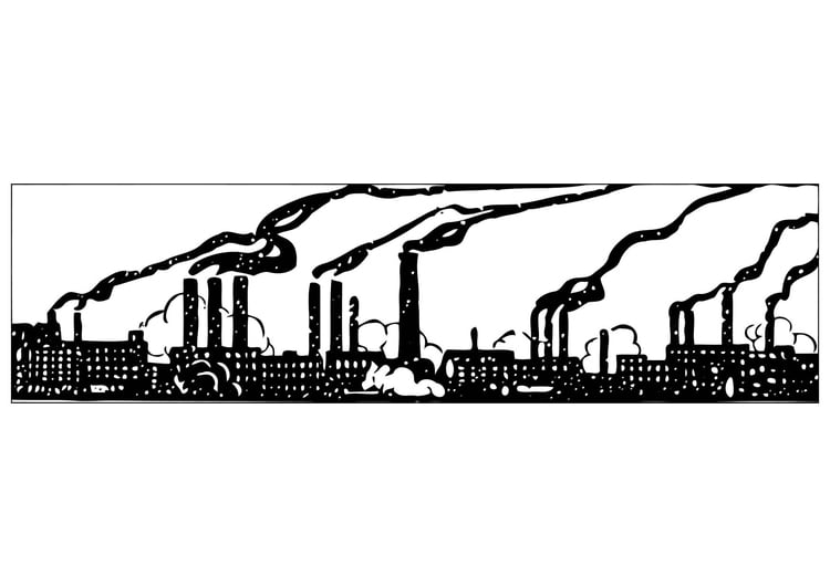 Coloring page industrial pollution
