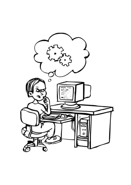 Coloring page information tech