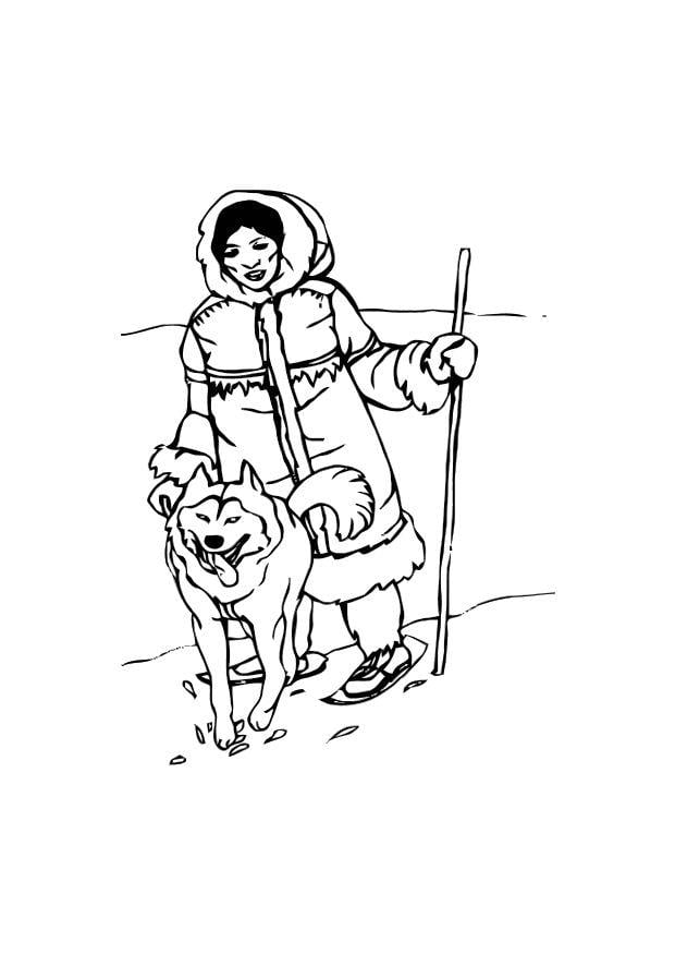 Coloring page inuit