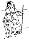 Coloring page inuit- eskimo