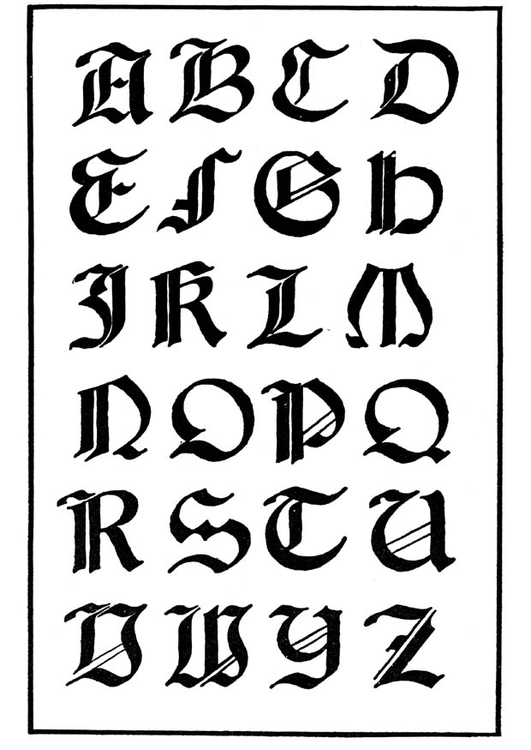 Coloring page italian gothic lettertype
