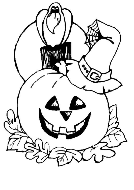 Coloring page jack-o-lantern