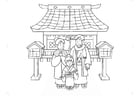 Coloring pages Japanese traditional wear