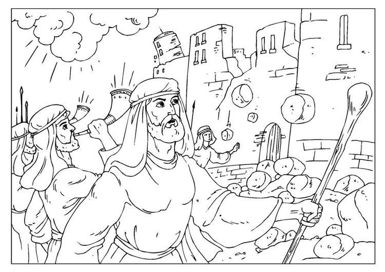 fall of jericho coloring pages