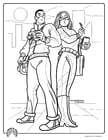 Coloring page journalist