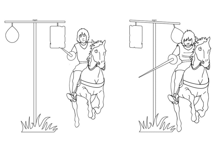 Coloring page jousting training