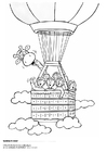 Coloring pages Jules and friends in hot air balloon