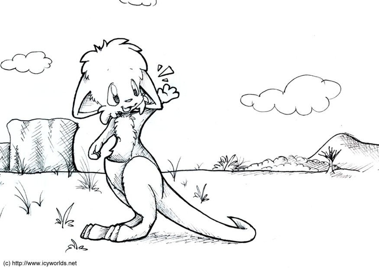 Coloring page kangaroo