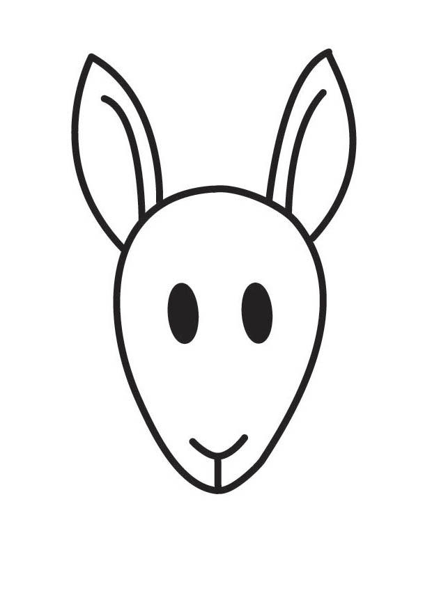 Download Coloring Page Kangaroo Head - free printable coloring ...