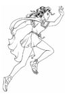 Coloring page keltic girl