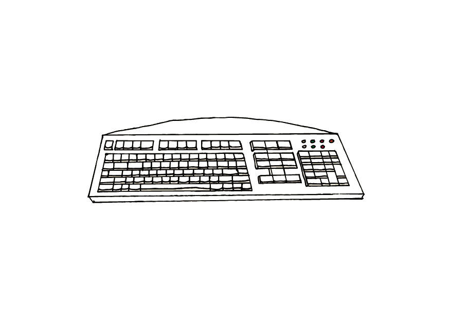 computer keyboard coloring page