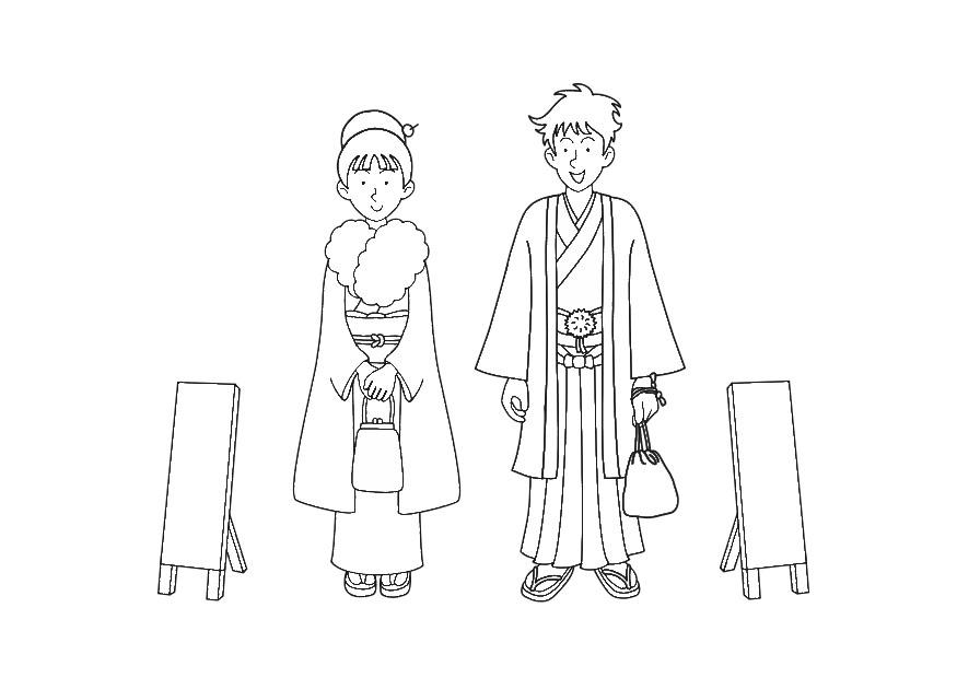 japanese kimono coloring pages