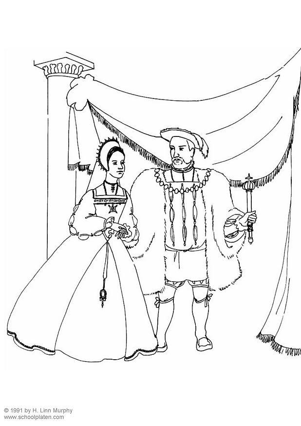 Coloring page king and queen 1534
