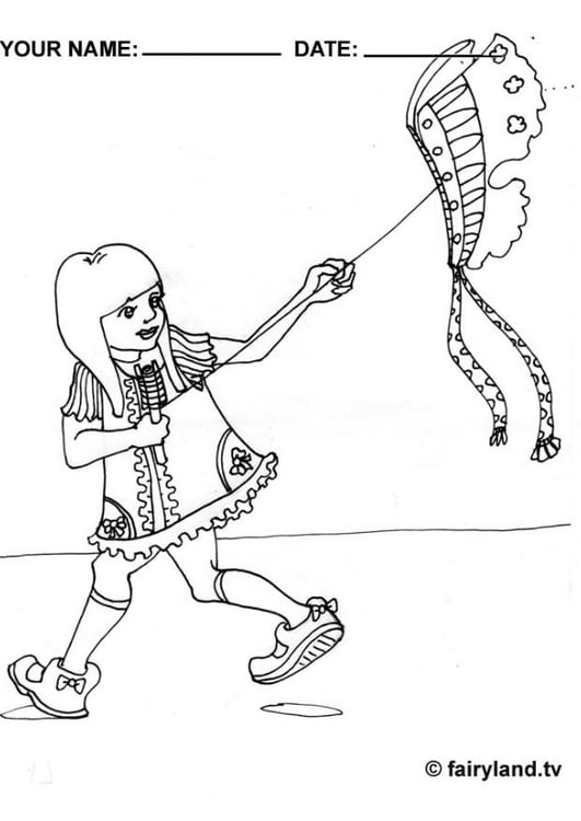 Coloring page kite