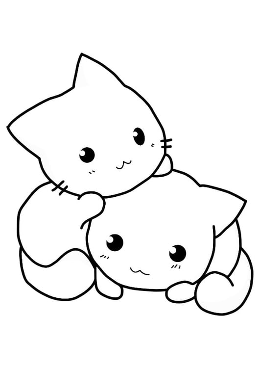 Coloring page kittens