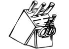 Coloring page knife block