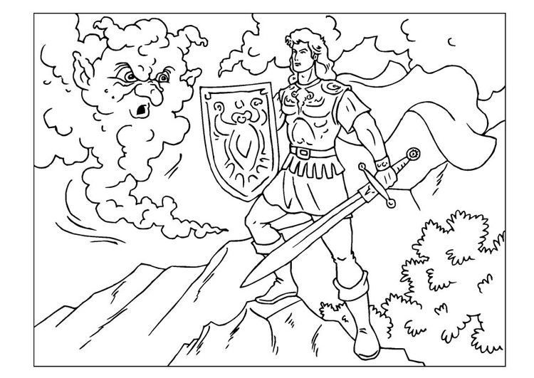 Coloring page knight