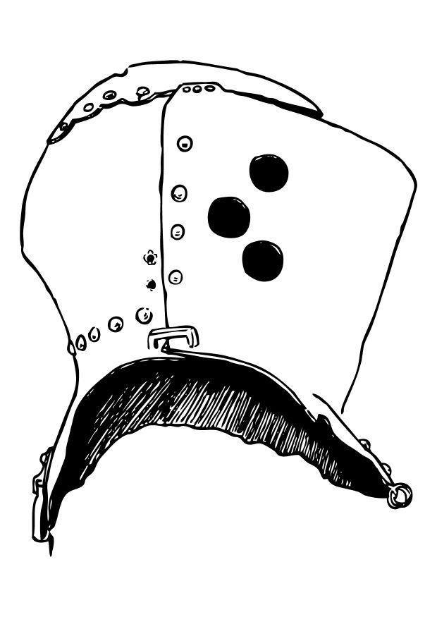 Coloring Page knight helmet - free printable coloring pages - Img 10231