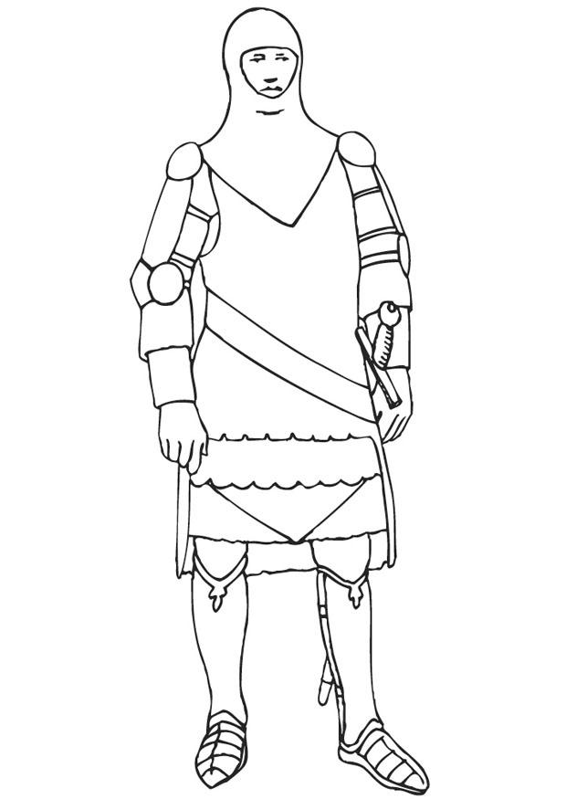 Coloring page knight in armor