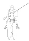Coloring page knight on horse