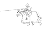 Coloring pages knight on horseback