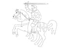 Coloring page knight on horseback