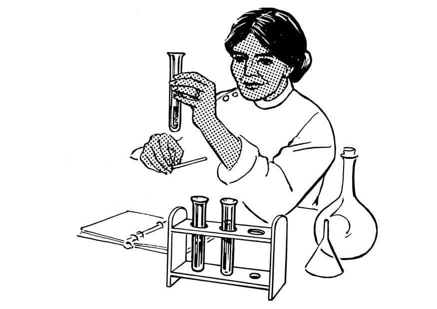 Coloring page laboratory assistant