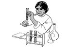 Coloring page laboratory assistant