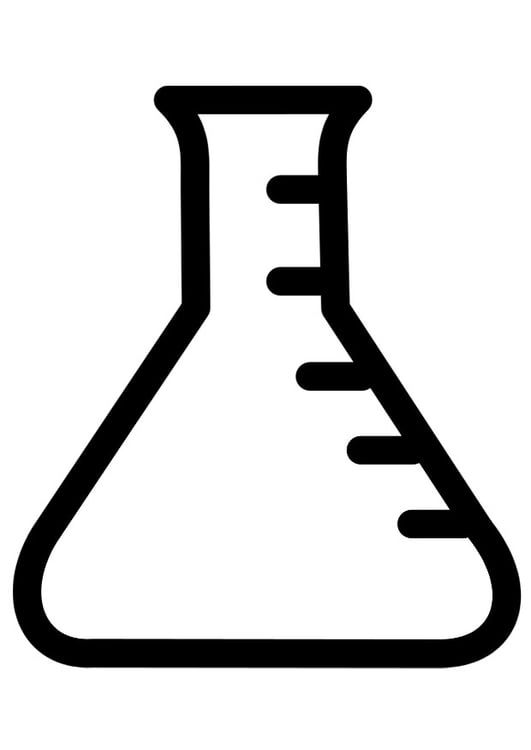 Coloring page laboratory flask