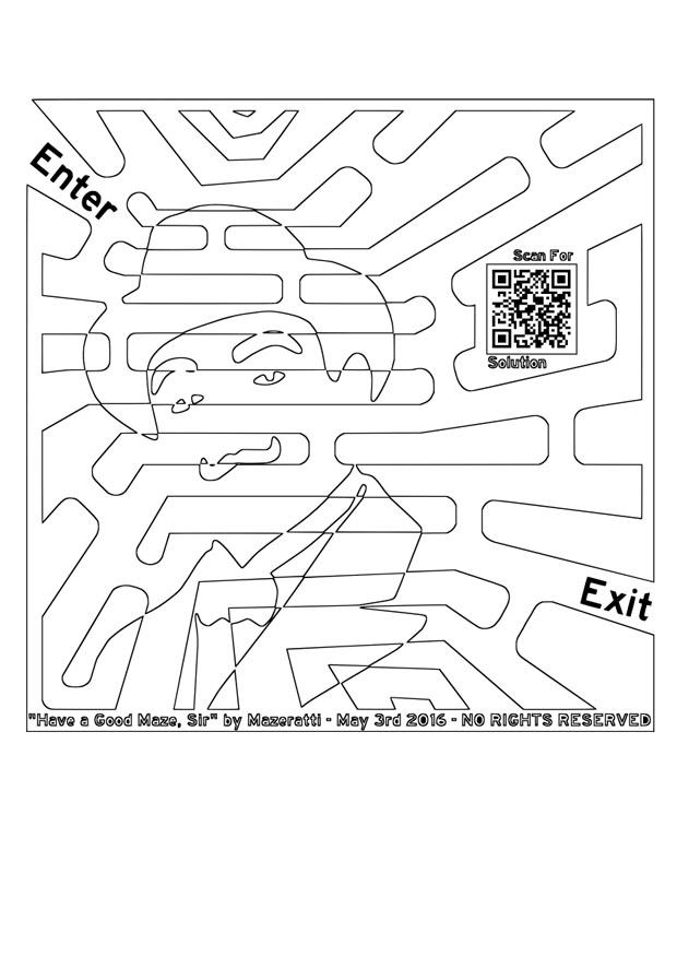 Coloring page labyrinth - man