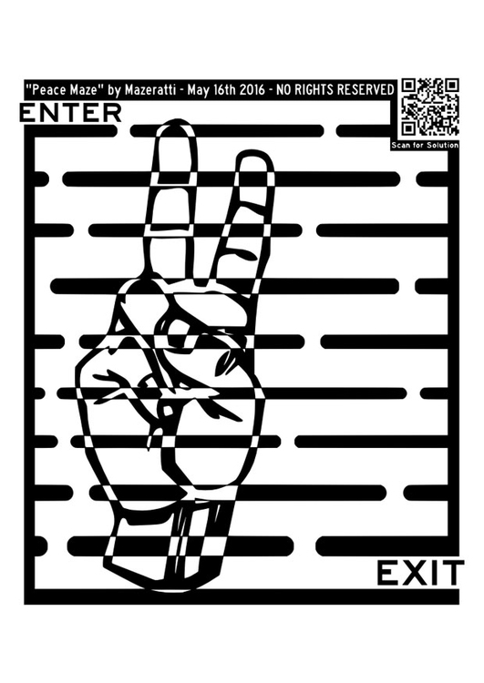 Coloring page labyrinth - peace