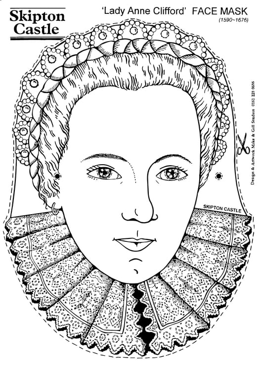 Coloring page Lady Anne Clifford - Face Mask