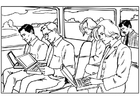 Coloring pages laptop on train